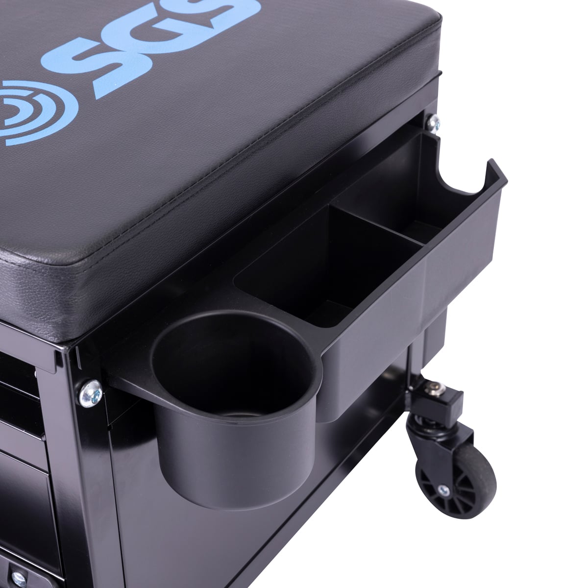 SGS Heavy Duty Adjustable Mechanics Seat with Drawer and Side Trays